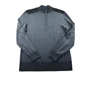 Smartwool Summit Lane 1/2 Zip Mens Size L Grey Military Sweater Wool Blend
